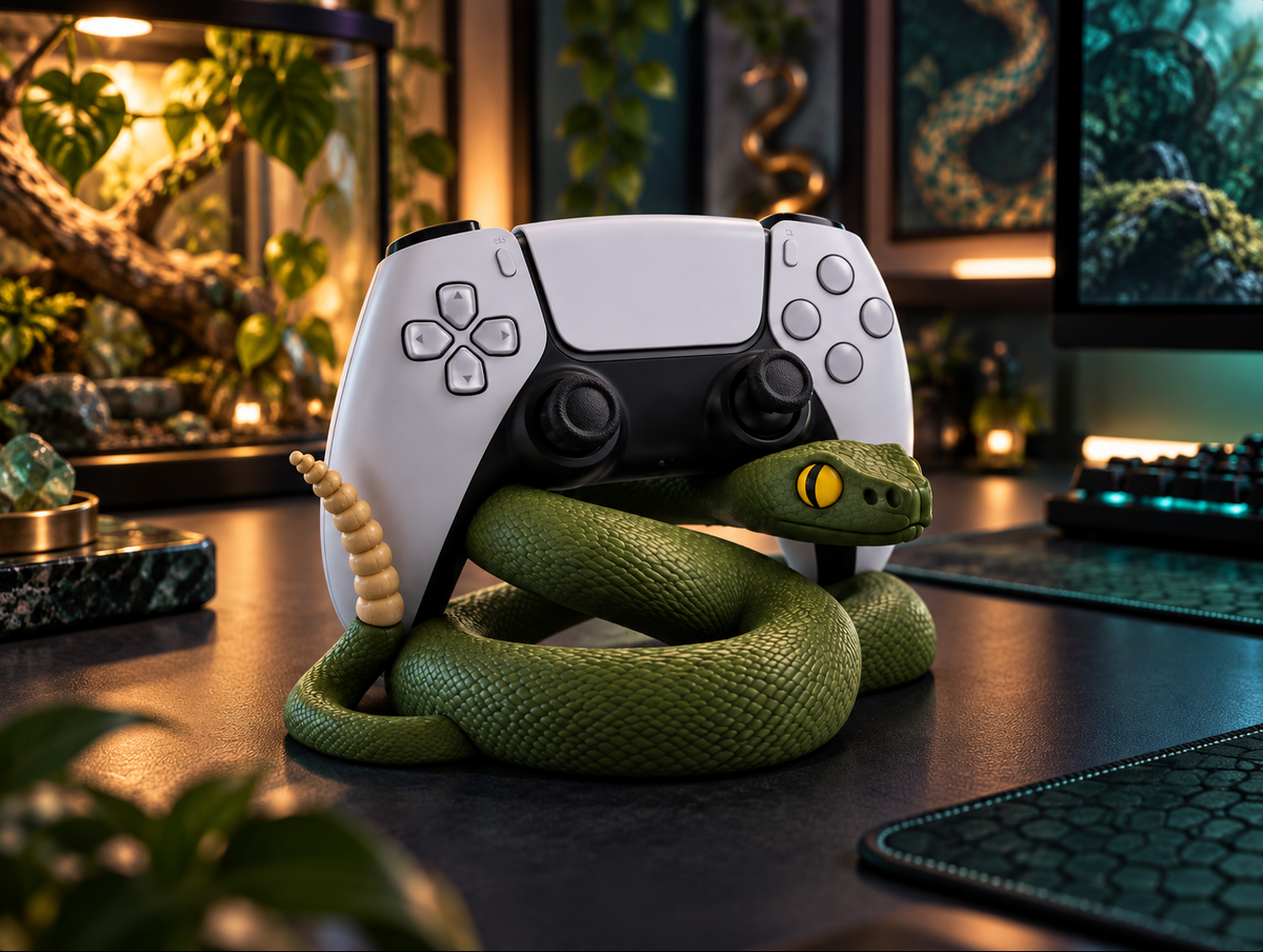 Schlangen Controller-Halter – Gaming Deko mit außergewöhnlichem Design