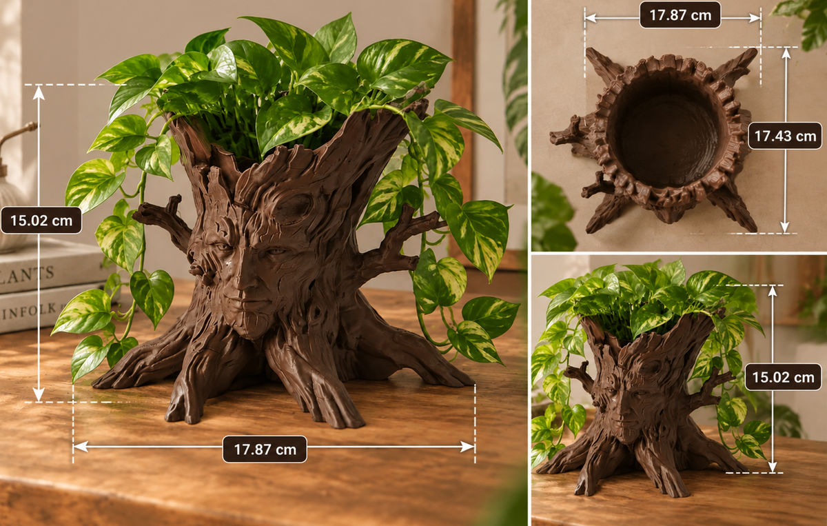 Forest Spirit Pflanzgefäß – Dekorativer Baum-Übertopf mit Charakter