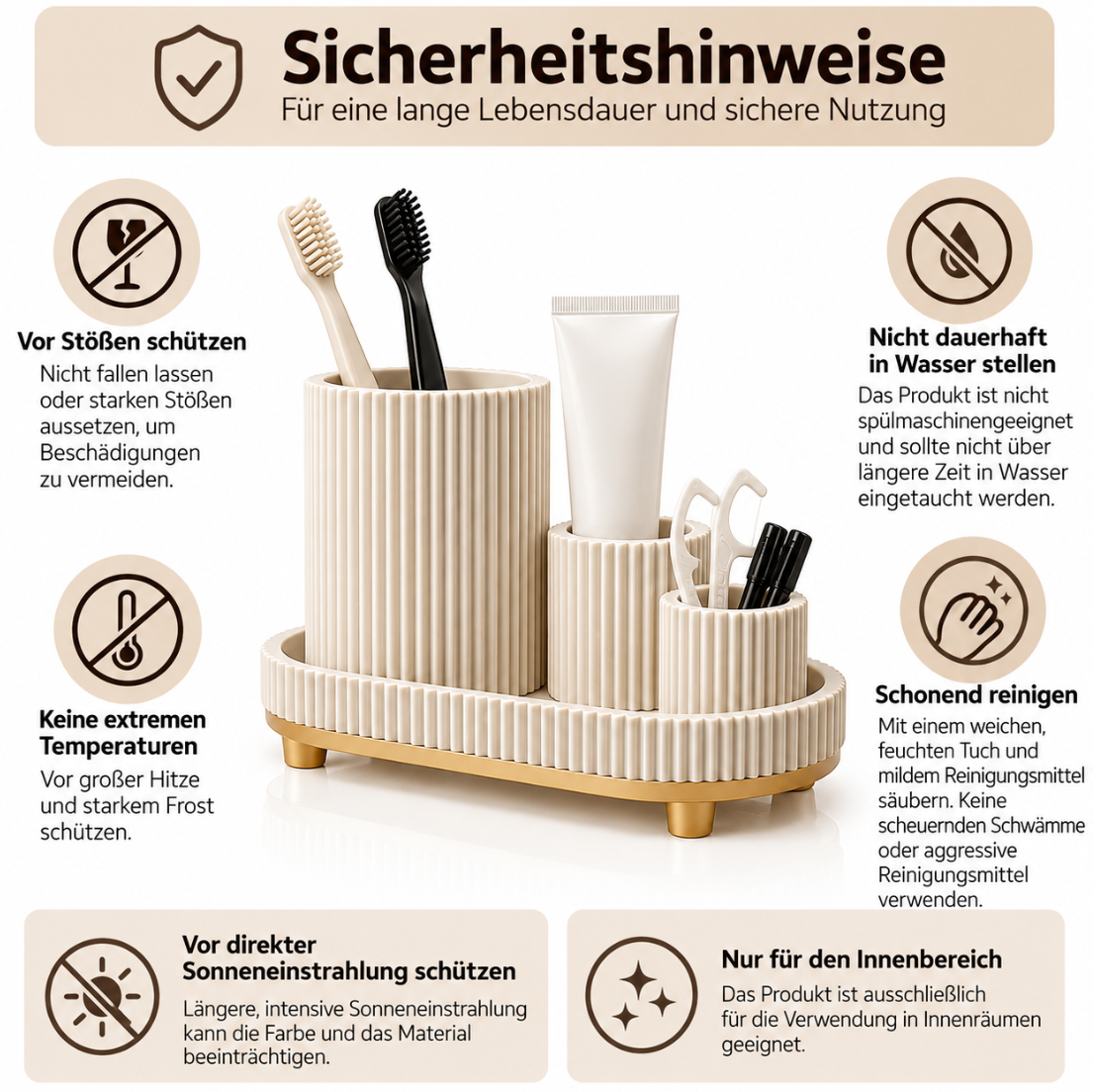 Eleganter Badezimmer-Organizer – Stilvolle Aufbewahrung für Zahnbürsten & Pflege