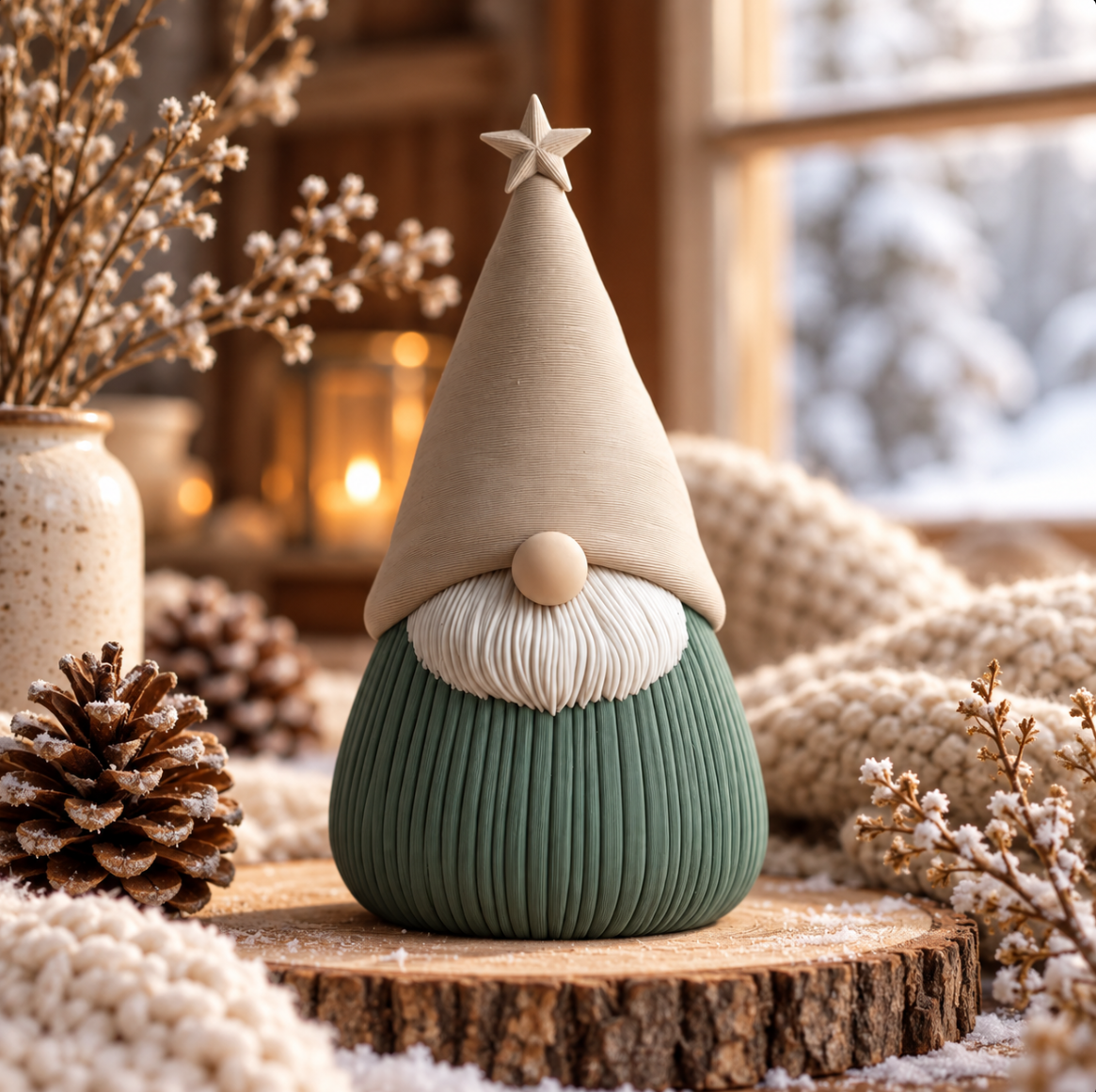Winterwichtel mit Stern – Stilvolle Weihnachtsdeko im skandinavischen Design