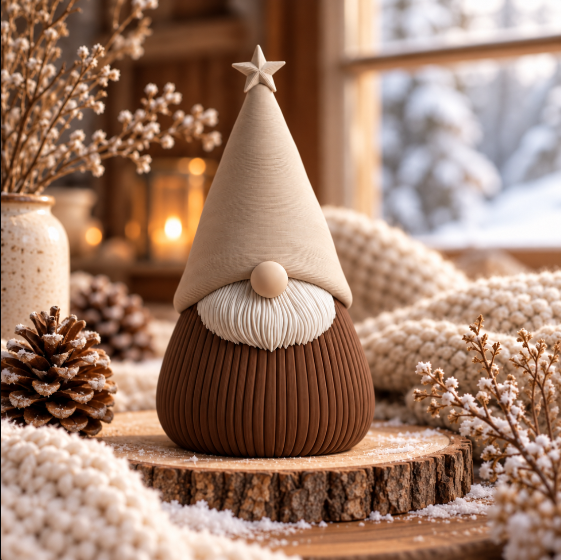 Winterwichtel mit Stern – Stilvolle Weihnachtsdeko im skandinavischen Design