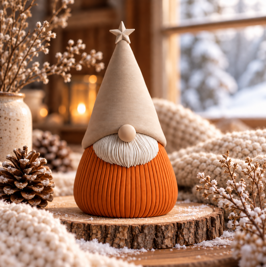 Winterwichtel mit Stern – Stilvolle Weihnachtsdeko im skandinavischen Design