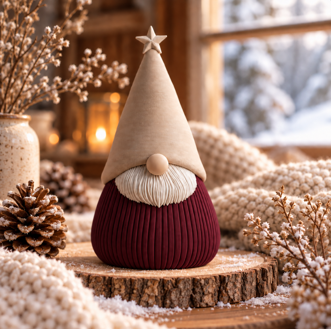 Winterwichtel mit Stern – Stilvolle Weihnachtsdeko im skandinavischen Design
