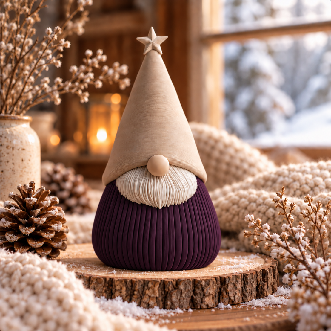 Winterwichtel mit Stern – Stilvolle Weihnachtsdeko im skandinavischen Design