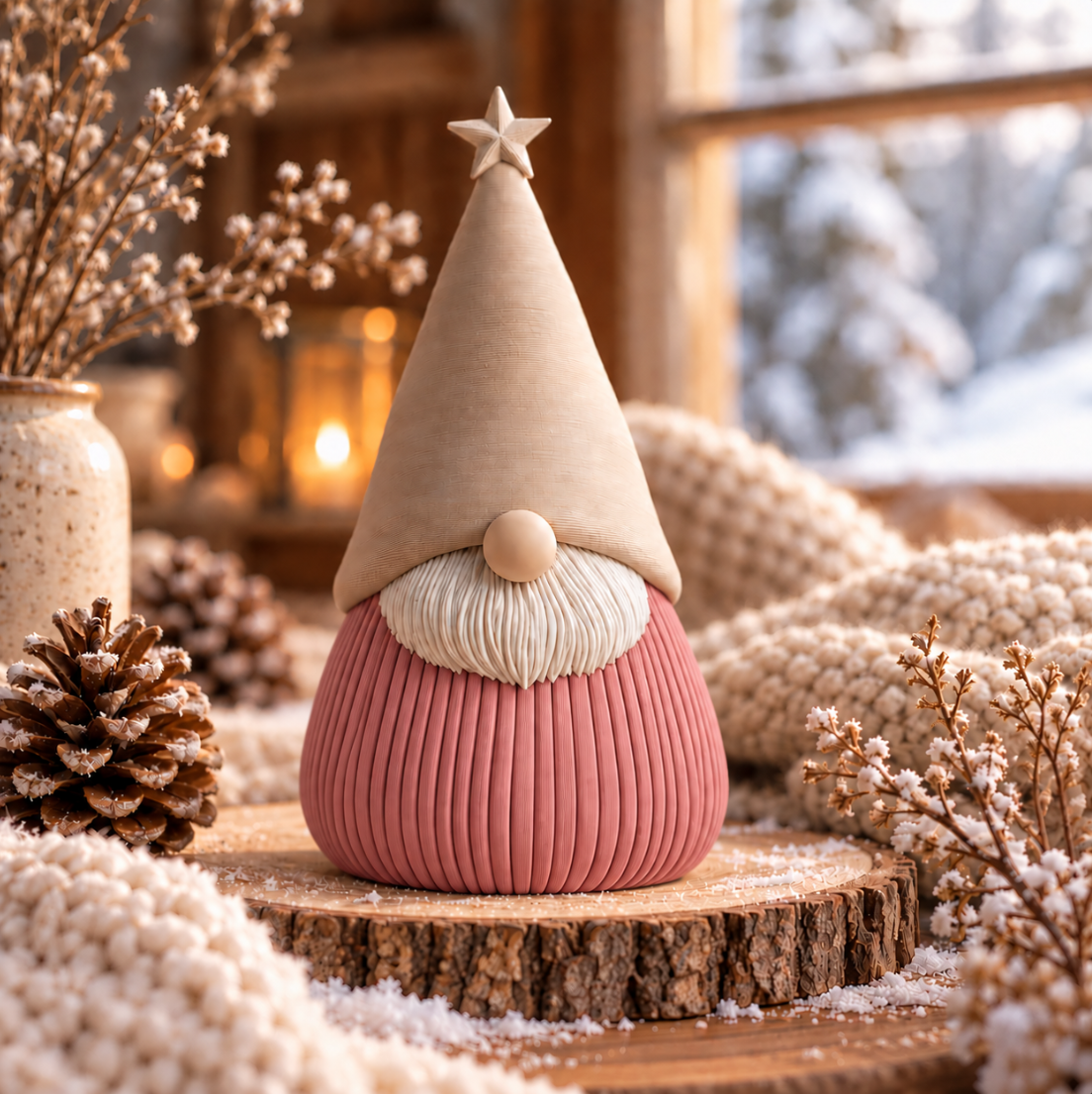 Winterwichtel mit Stern – Stilvolle Weihnachtsdeko im skandinavischen Design