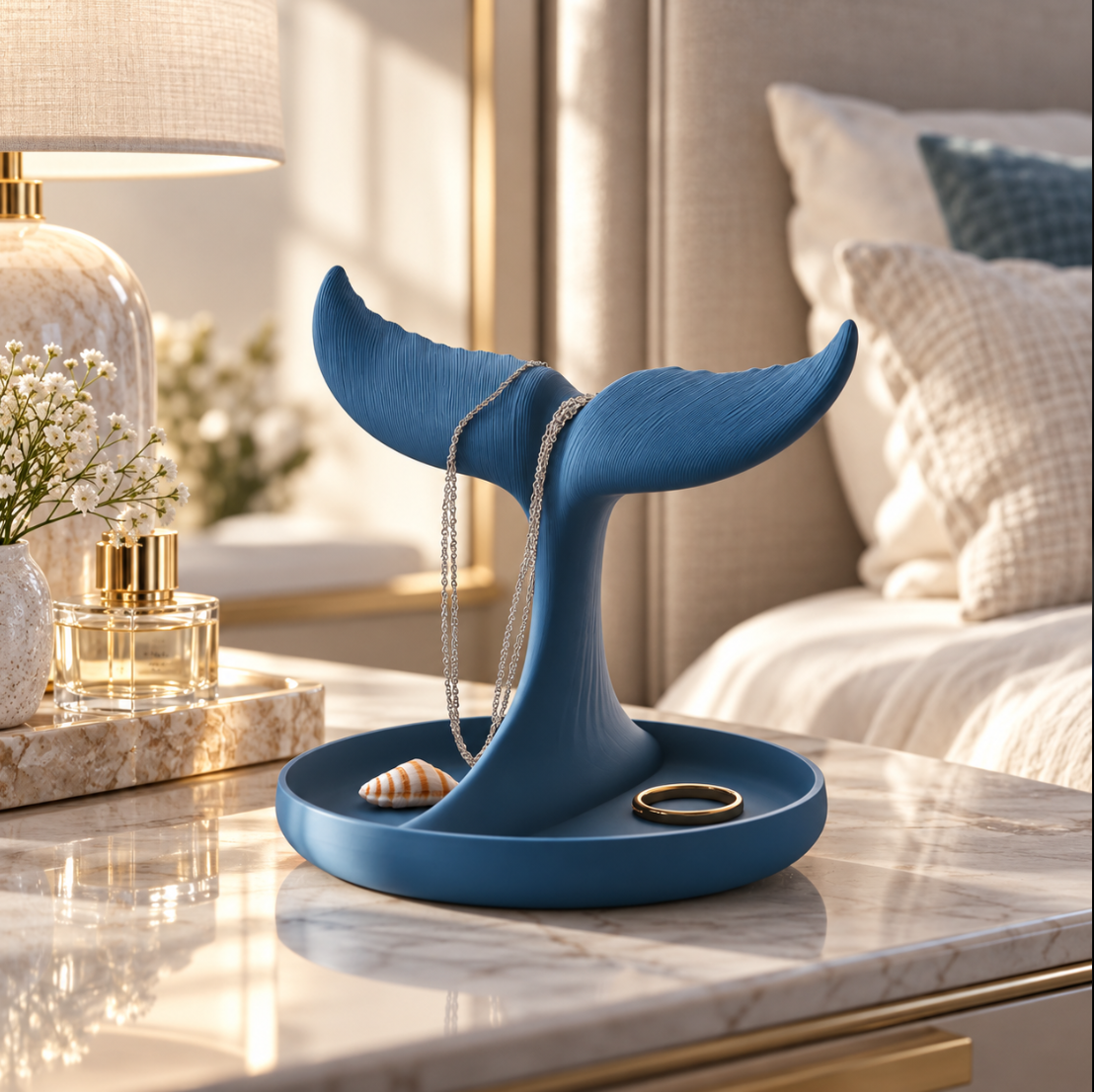 Ocean Elegance Schmuckhalter – Walflossen-Design mit Schmuckablage
