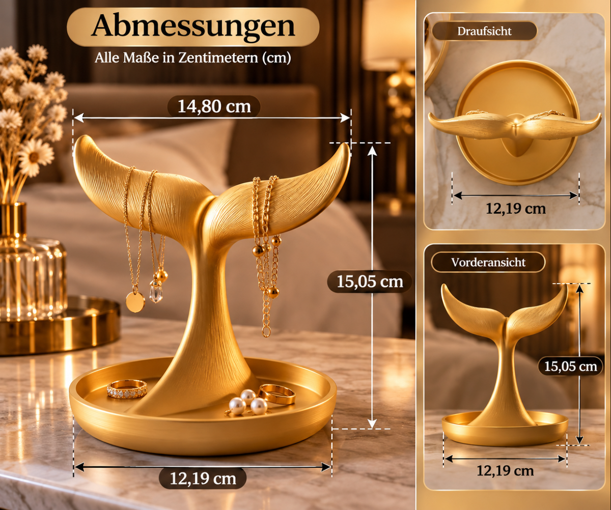 Ocean Elegance Schmuckhalter – Walflossen-Design mit Schmuckablage