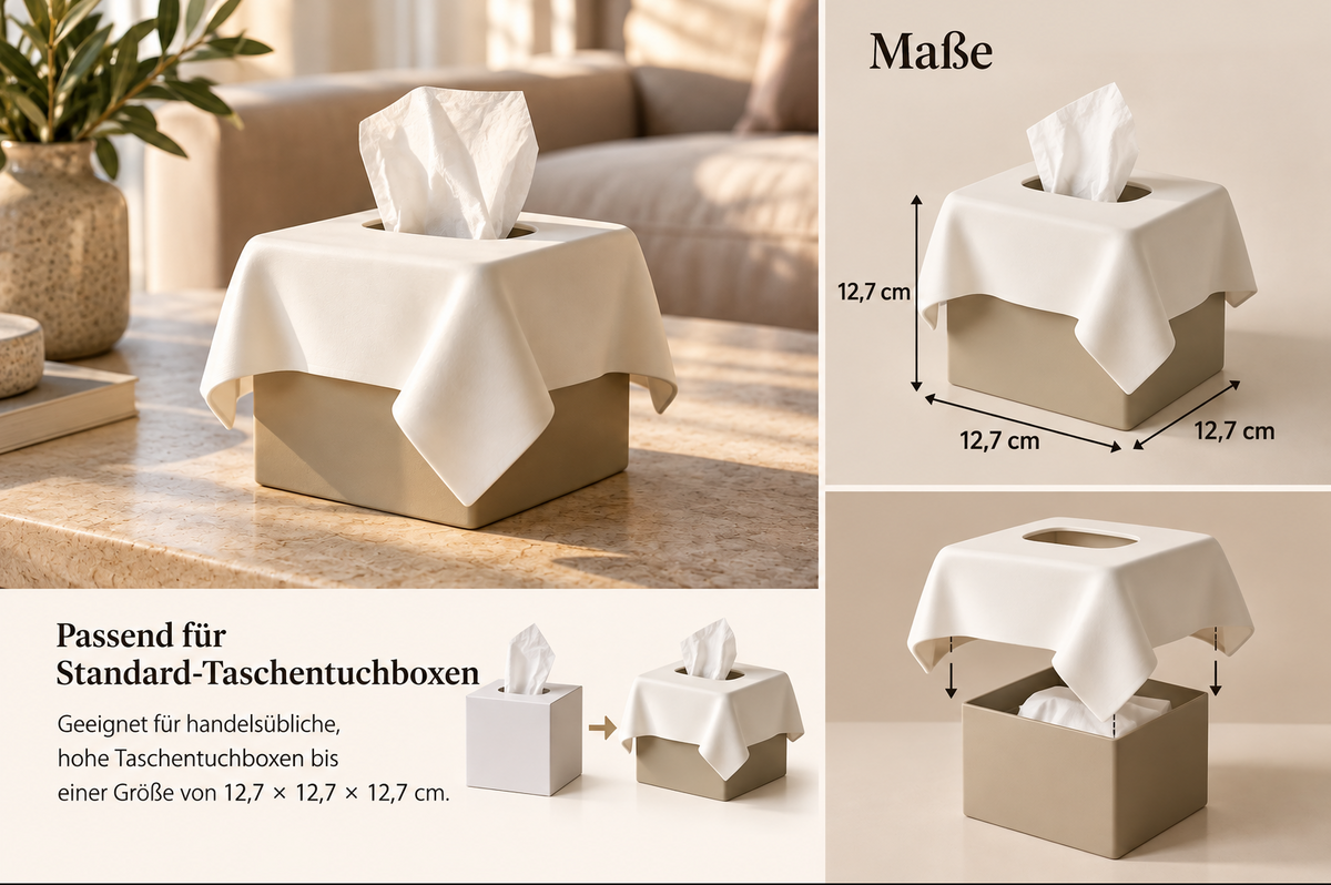 Design-Taschentuchbox im Stoff-Look – Moderne Deko für Wohnzimmer & Schlafzimmer
