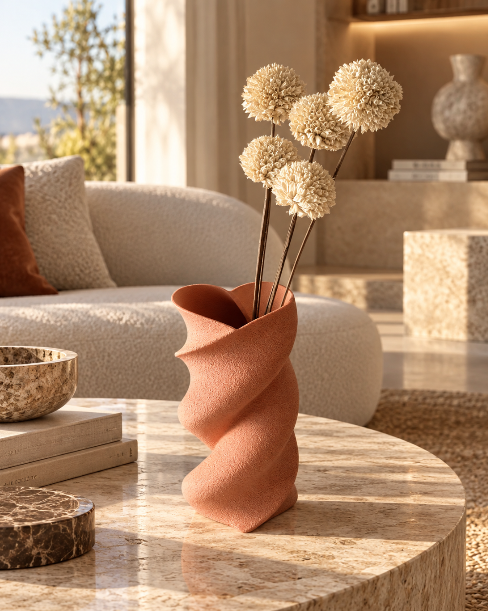 Sculptural Heart Vase – Moderne Designvase mit eleganter Spiralform