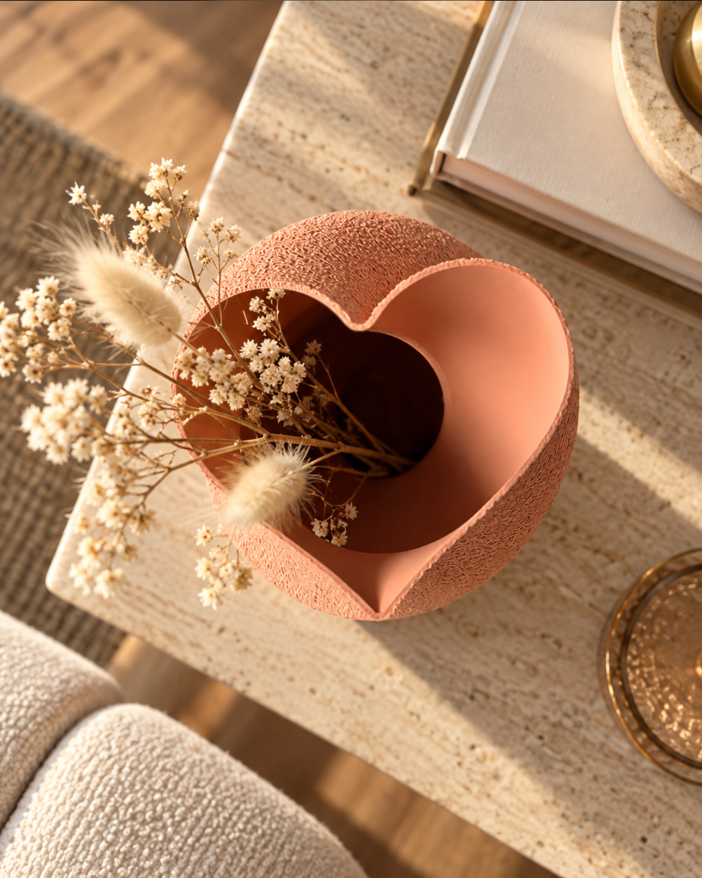 Sculptural Heart Vase – Moderne Designvase mit eleganter Spiralform