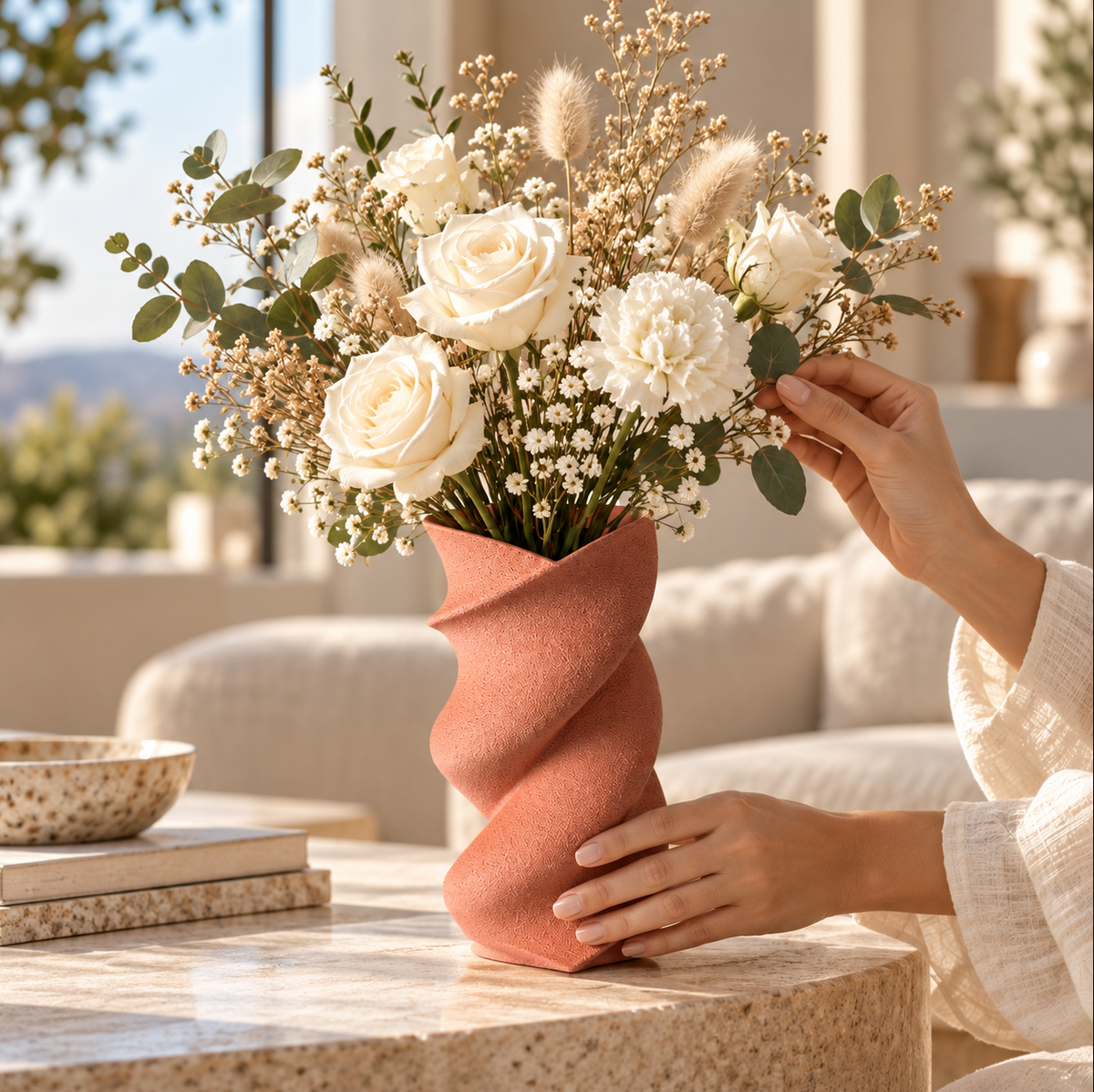 Sculptural Heart Vase – Moderne Designvase mit eleganter Spiralform