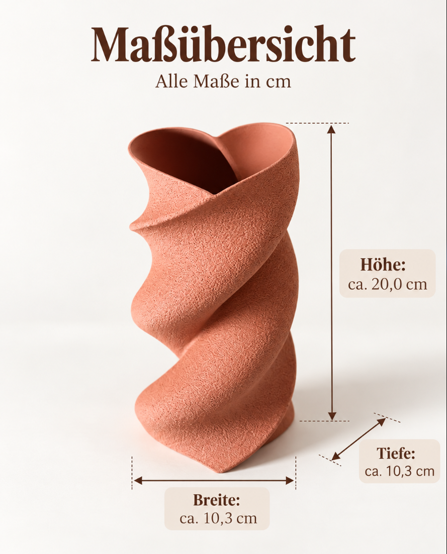 Sculptural Heart Vase – Moderne Designvase mit eleganter Spiralform