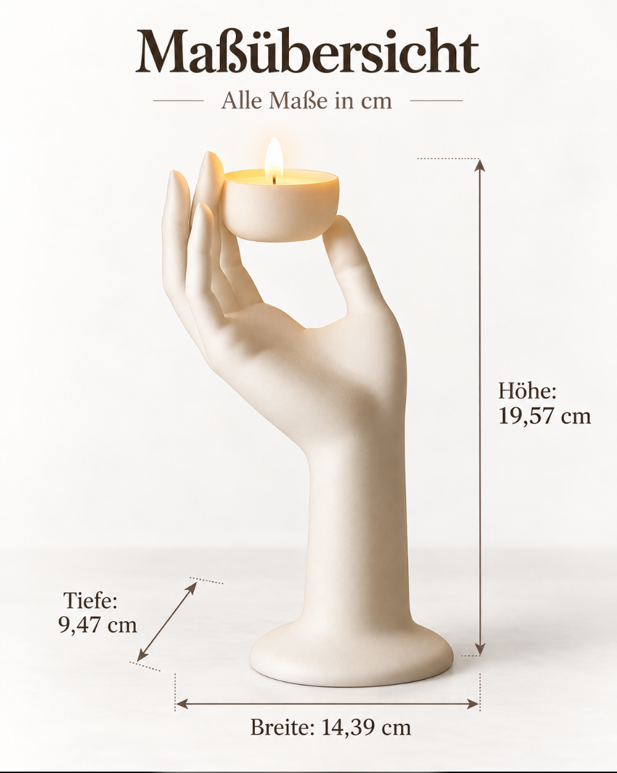 Skulpturaler Hand-Teelichthalter – Elegante Deko für moderne Wohnräume