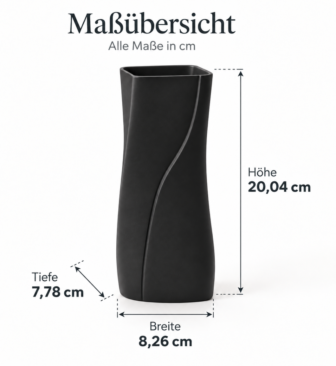 Skulpturale Designvase in Schwarz – Moderne Deko mit geschwungener Form