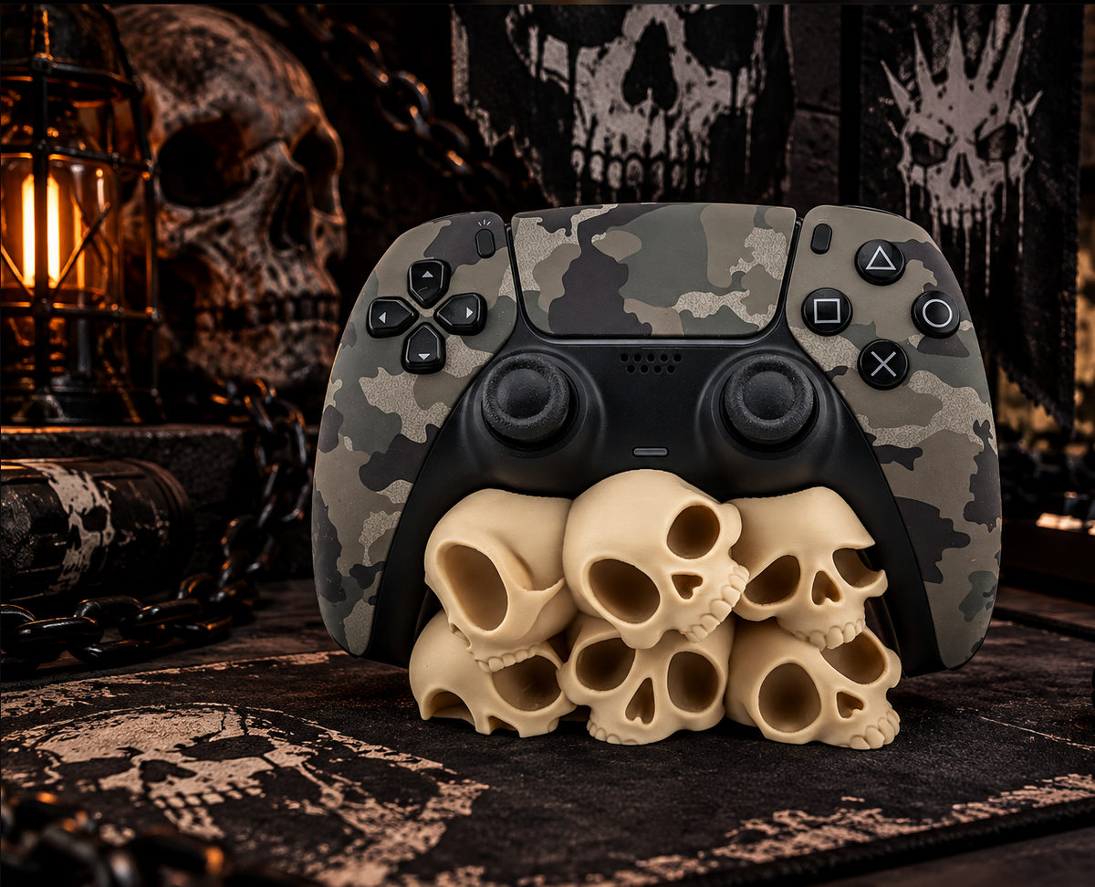 Totenkopf Controller-Halter – Gothic Gaming Deko in 2 Farbvarianten