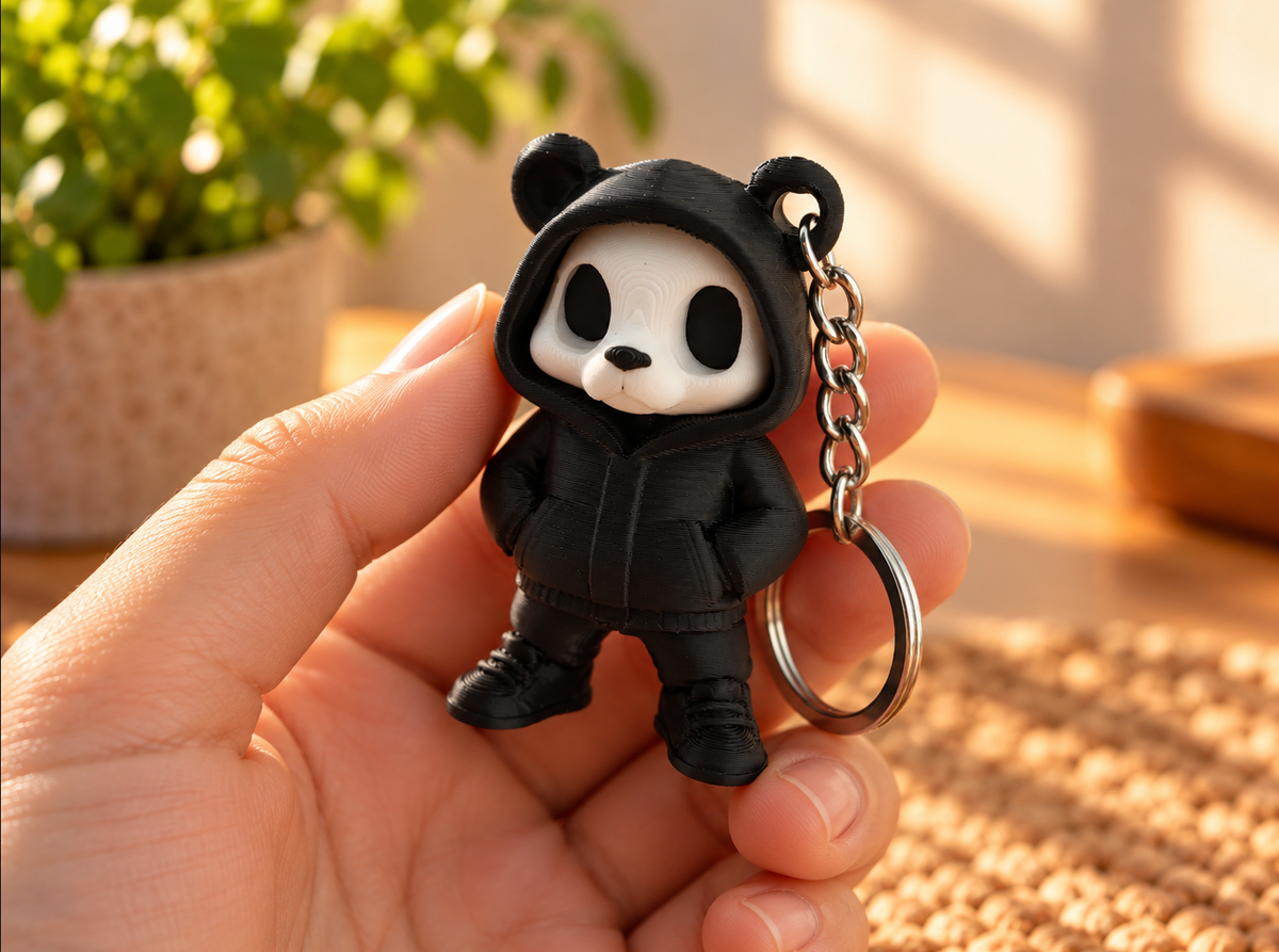 Panda Skull Figur im Hoodie – Süß, düster & außergewöhnlich