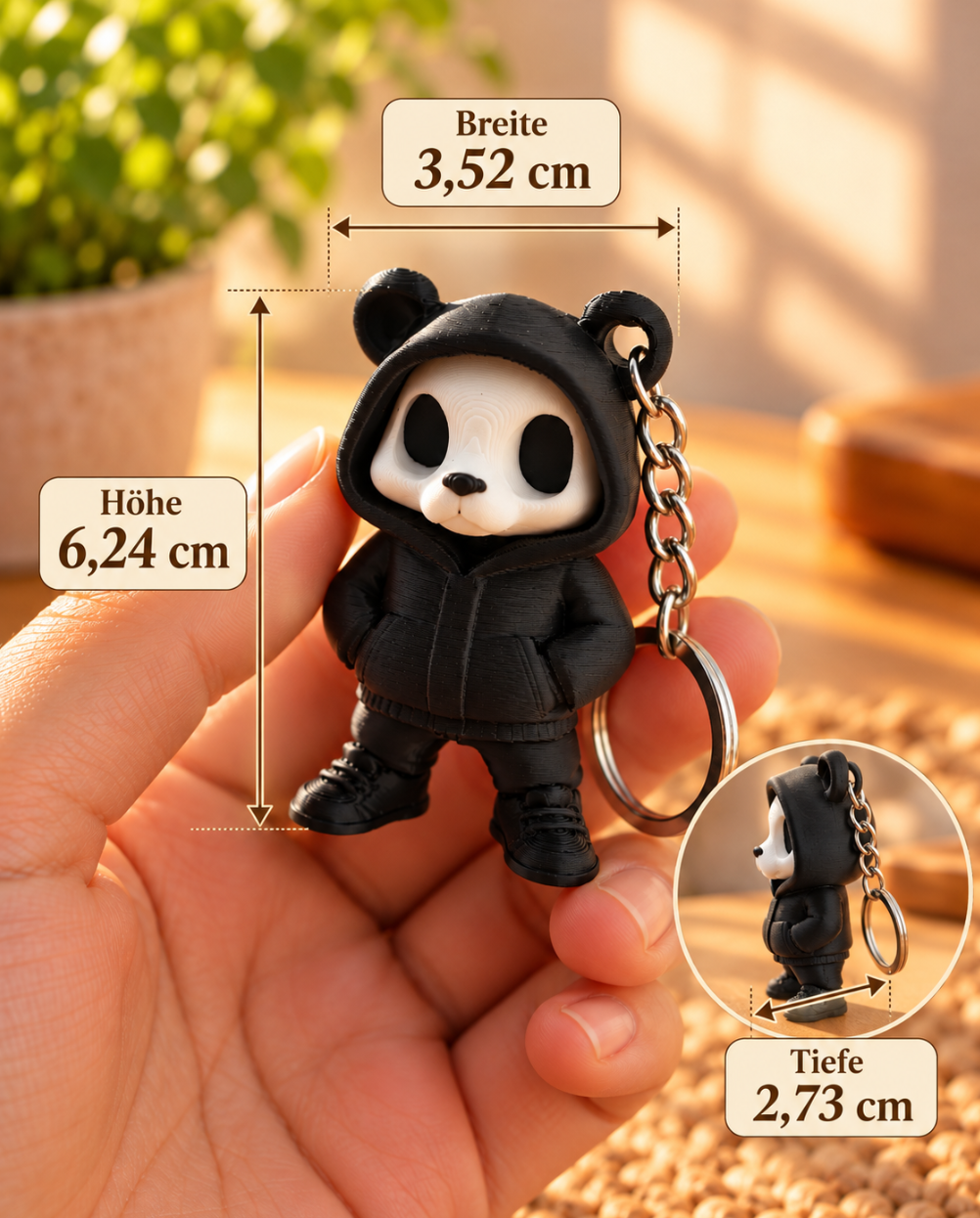 Panda Skull Figur im Hoodie – Süß, düster & außergewöhnlich