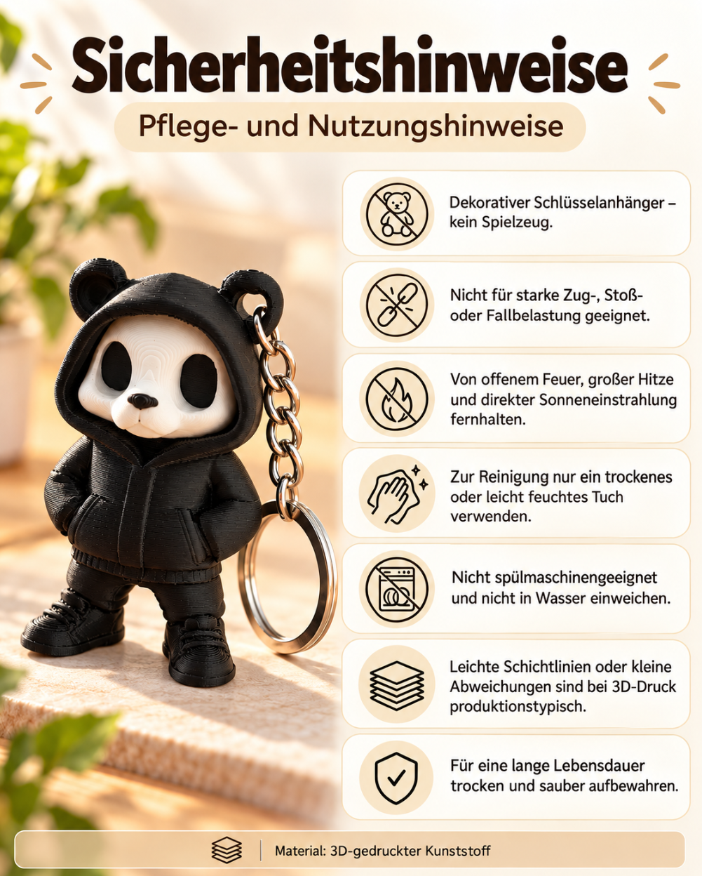 Panda Skull Figur im Hoodie – Süß, düster & außergewöhnlich