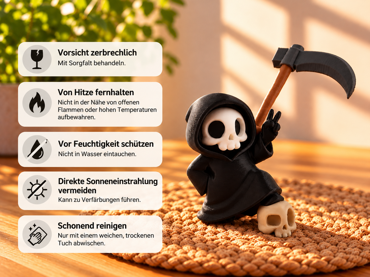 Totenkopf-Figur mit Sense – Düster, auffällig & außergewöhnlich