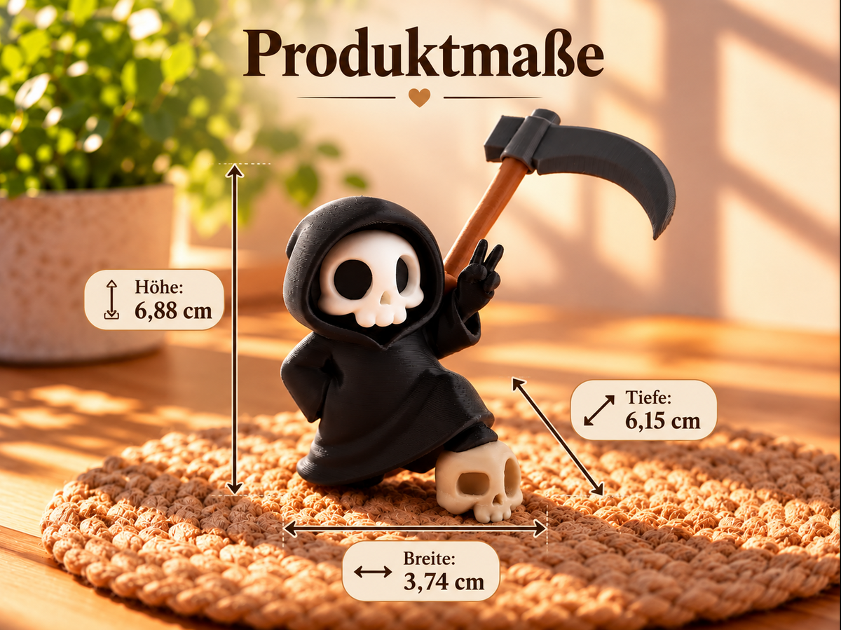 Totenkopf-Figur mit Sense – Düster, auffällig & außergewöhnlich
