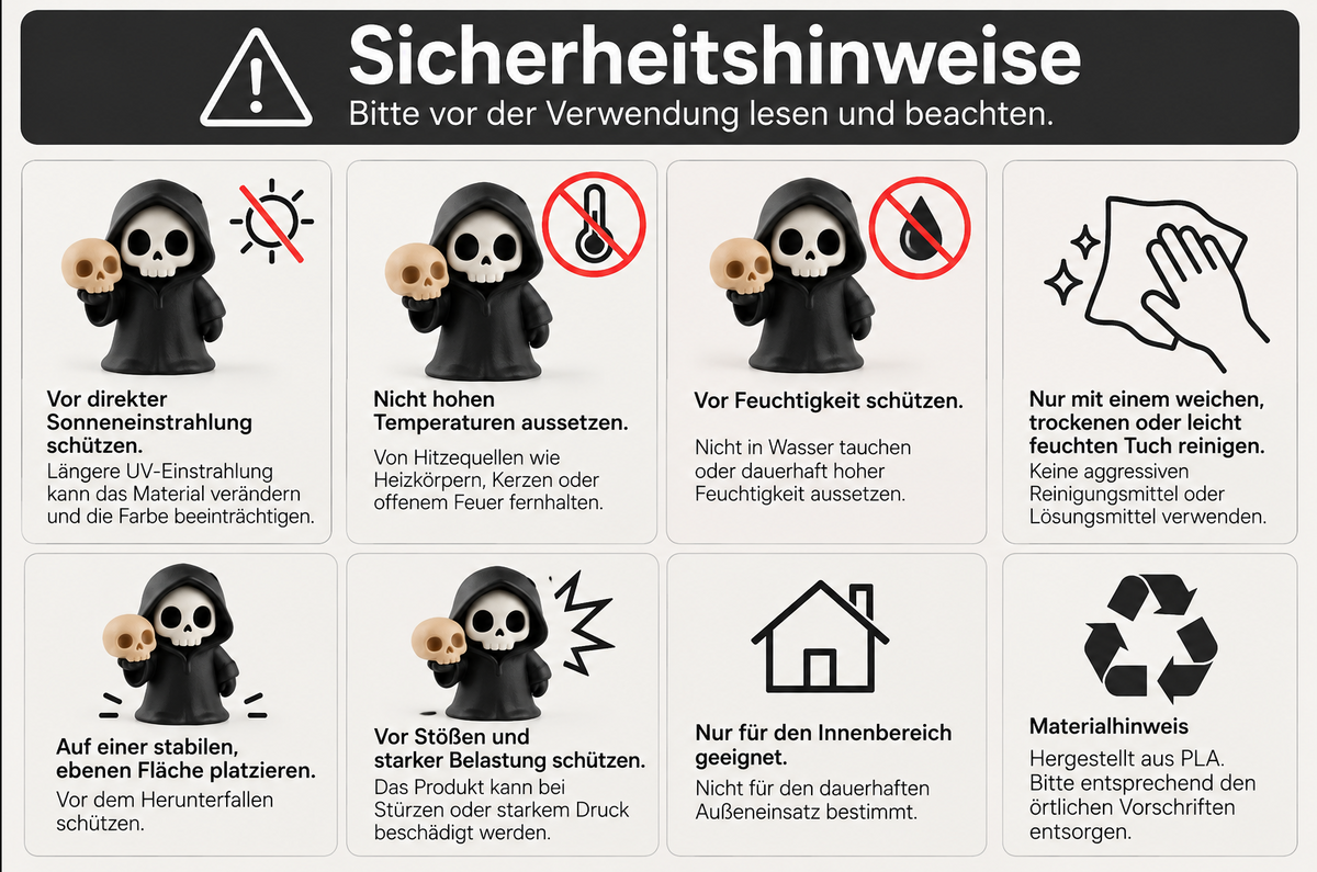 Totenkopf-Figur mit Schädel – Halloween & Gothic Deko