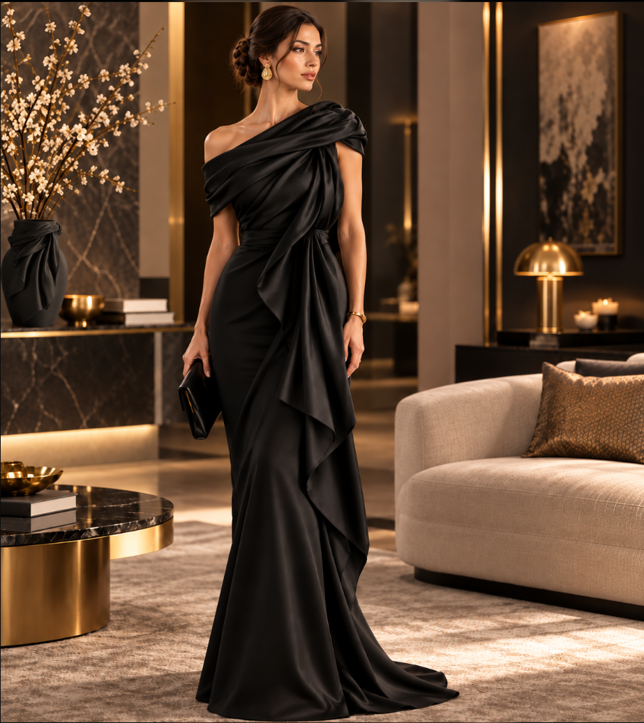 Elegante Designvase mit fließender Stoffoptik