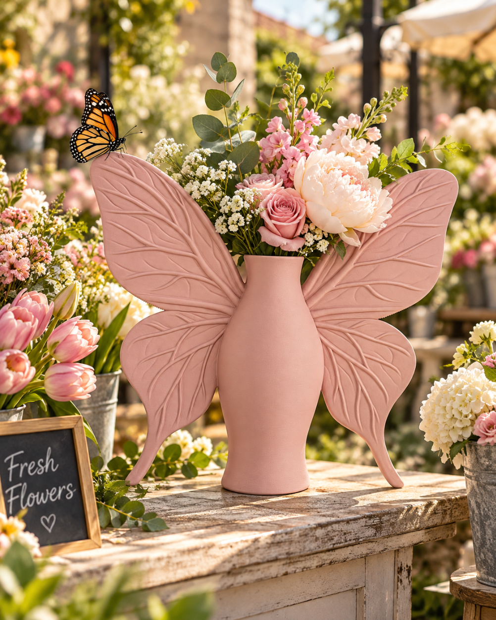 Schmetterling Vase – Moderne Dekovase mit eleganten Schmetterlingsflügeln