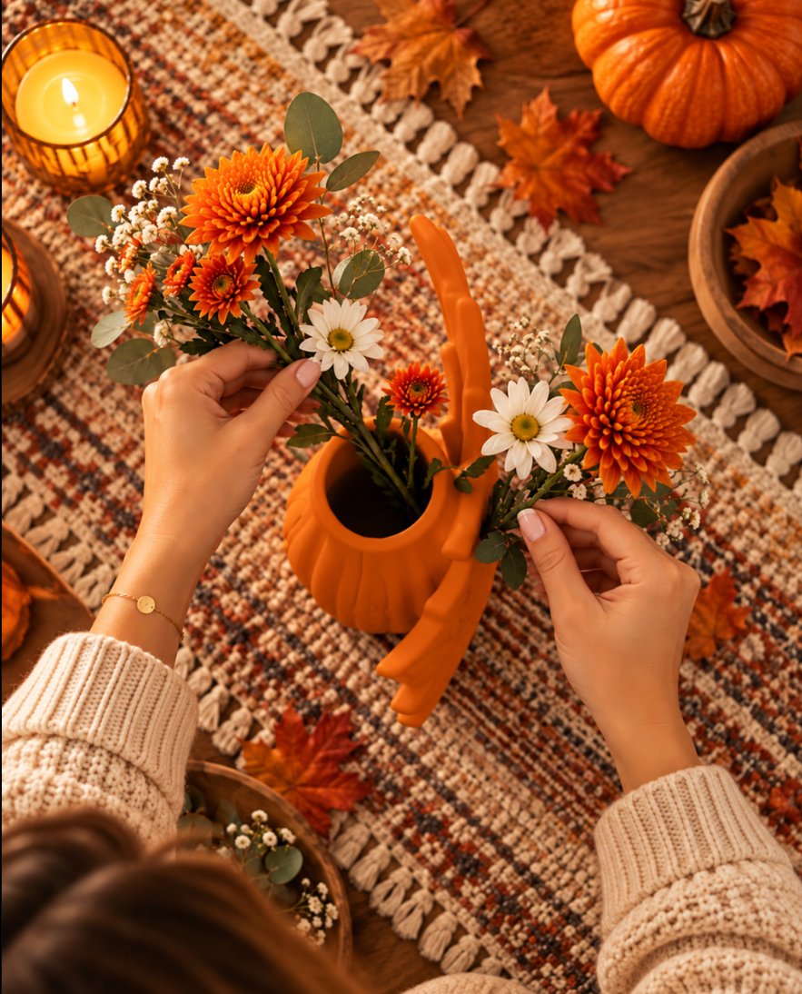 Herbst Vase – Moderne Ahornblatt Dekovase für gemütliche Herbstdeko