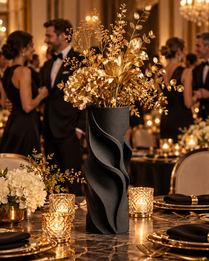 Edle Designvase in Mattschwarz – Stilvolle Eleganz