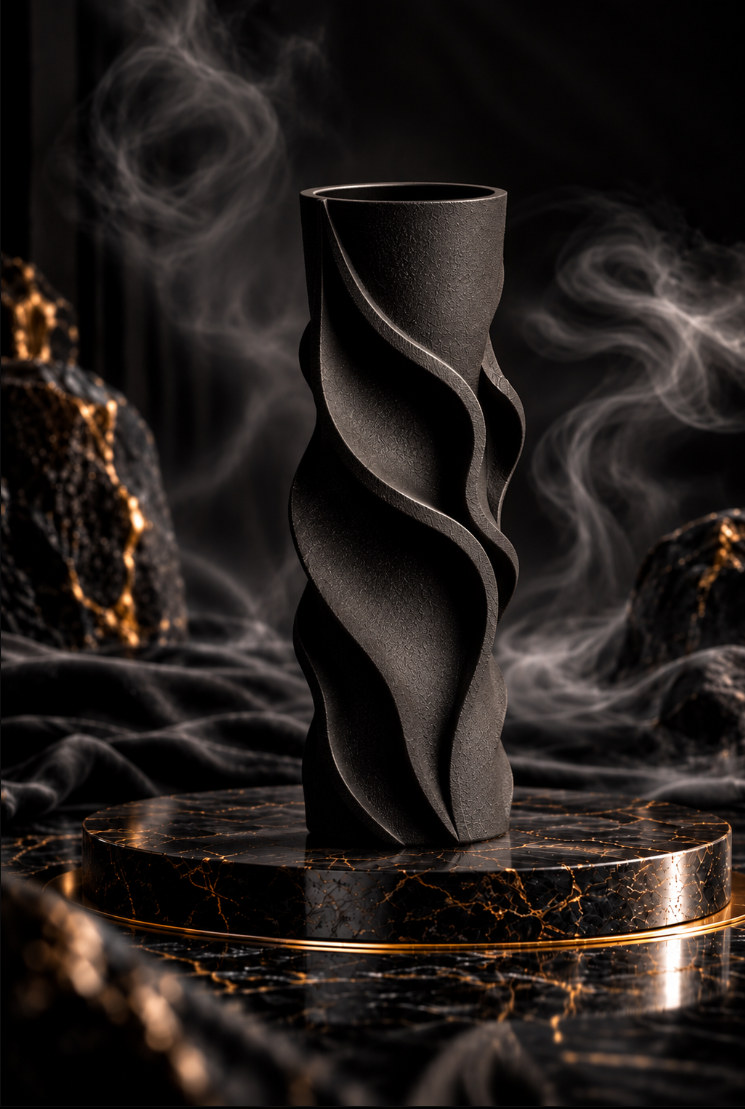 Edle Designvase in Mattschwarz – Stilvolle Eleganz