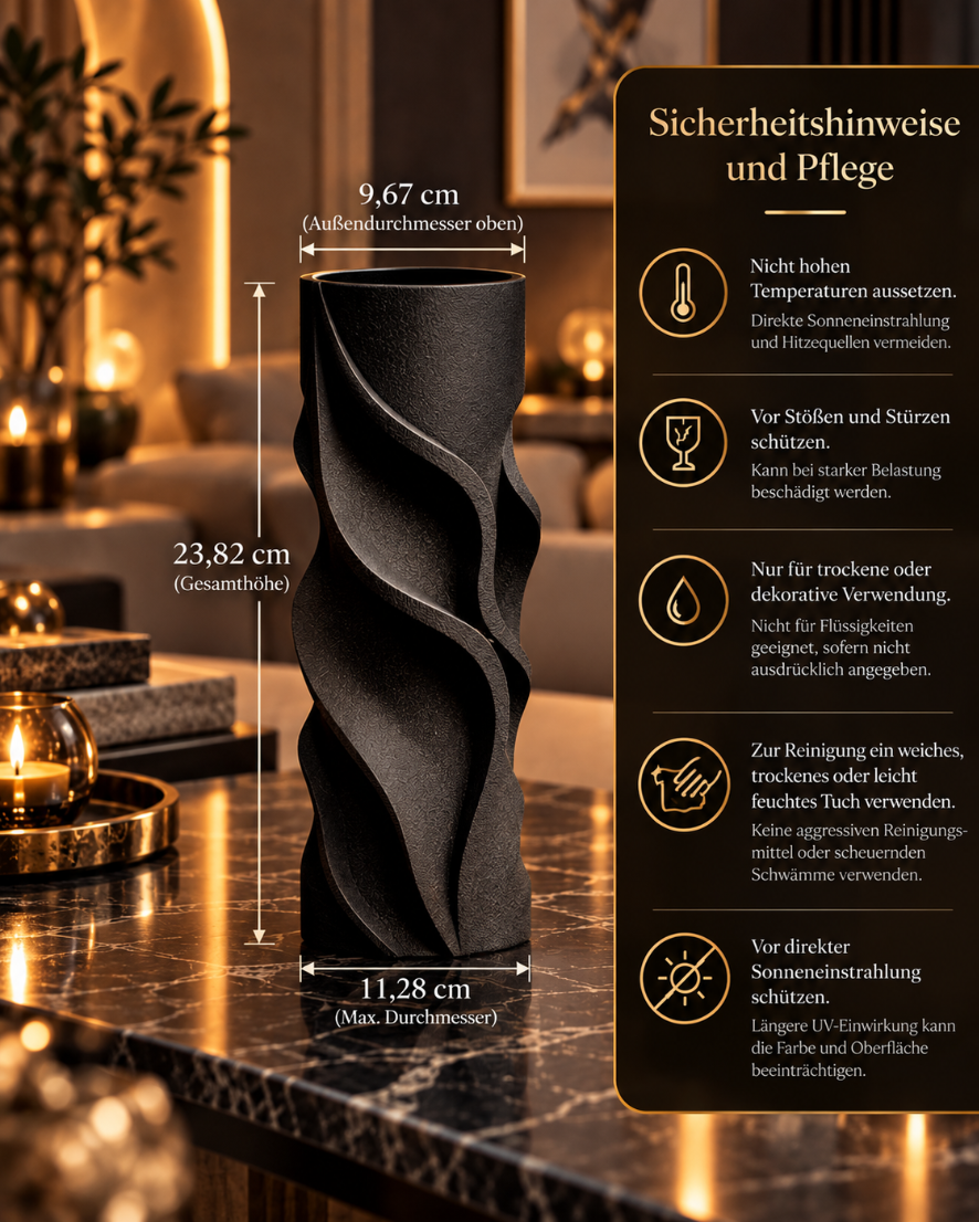 Edle Designvase in Mattschwarz – Stilvolle Eleganz