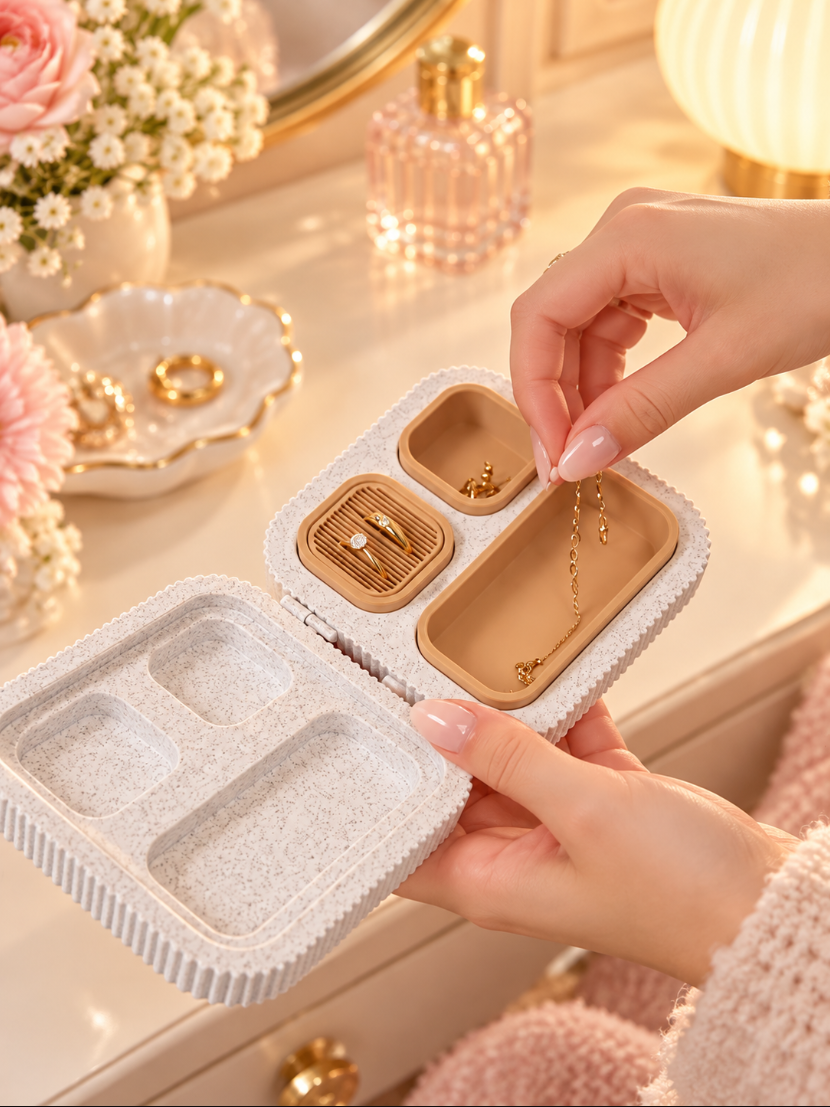 Elegante Schmuckbox mit Herz – Stilvoller Schmuck Organizer