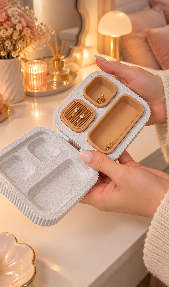Elegante Schmuckbox mit Herz – Stilvoller Schmuck Organizer