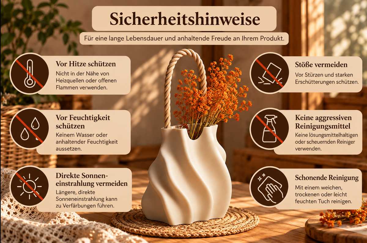 Designvase in Taschenform – Elegante Landhaus-Deko in Weiß