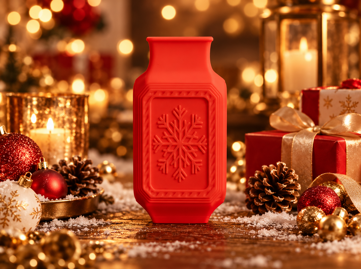 Weihnachten Designvase mit Schneeflocke in 3 Farben