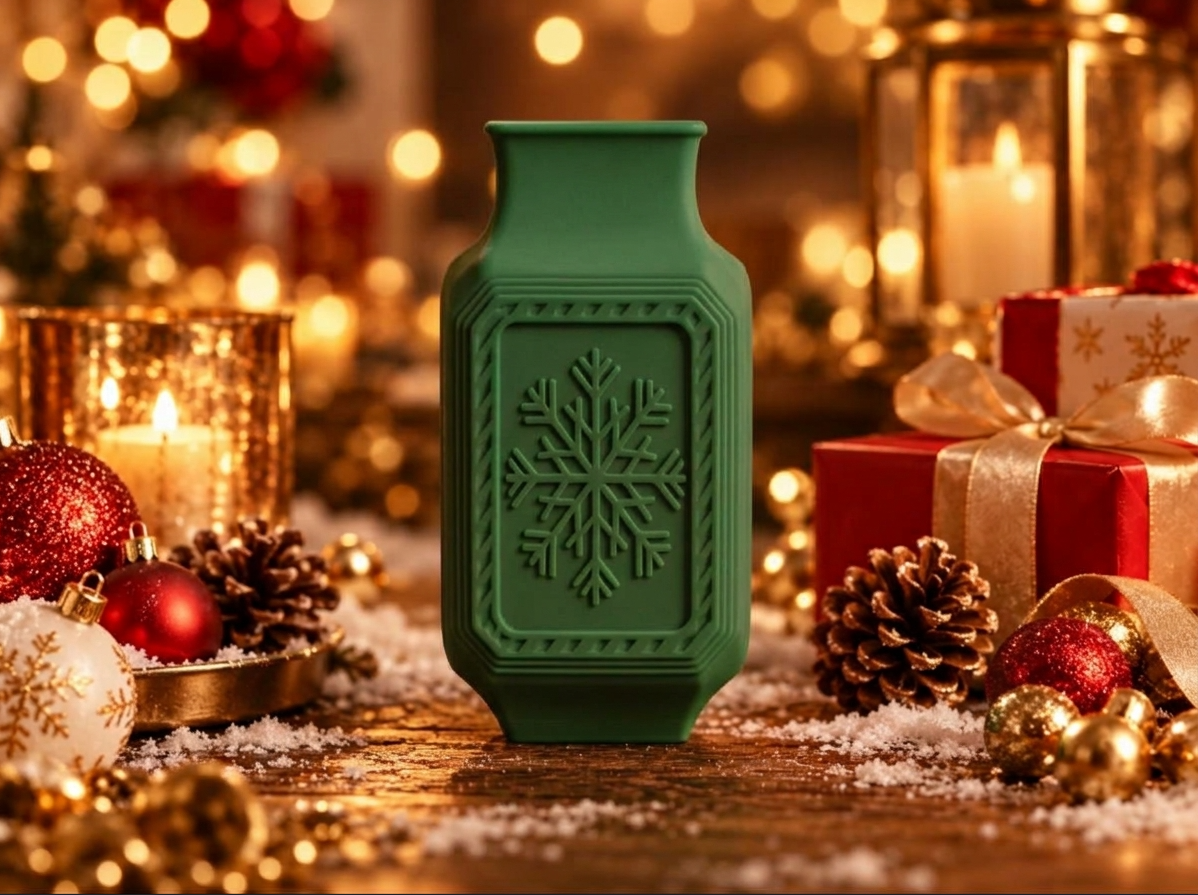 Weihnachten Designvase mit Schneeflocke in 3 Farben