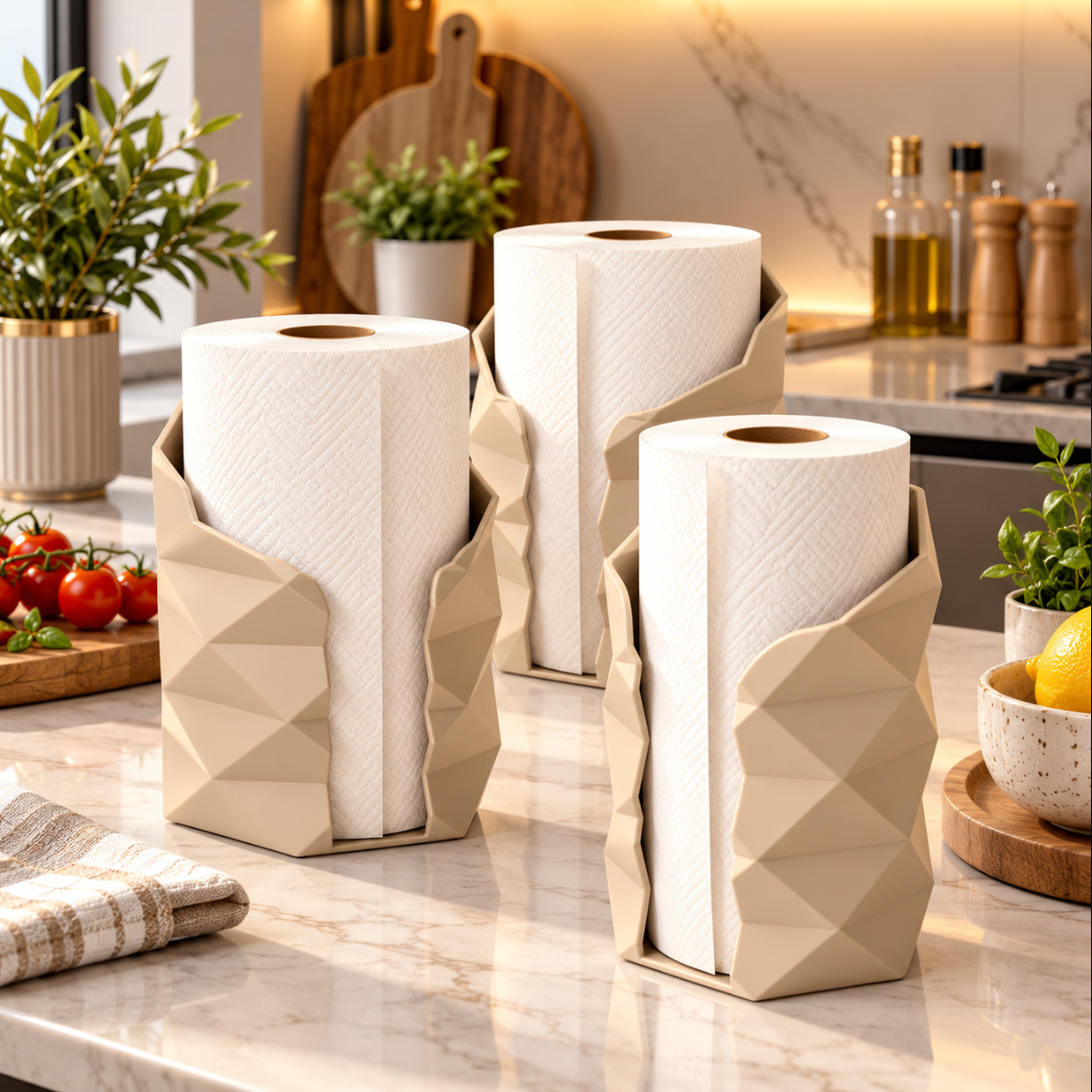 Moderner Küchenrollenhalter mit geometrischem Design