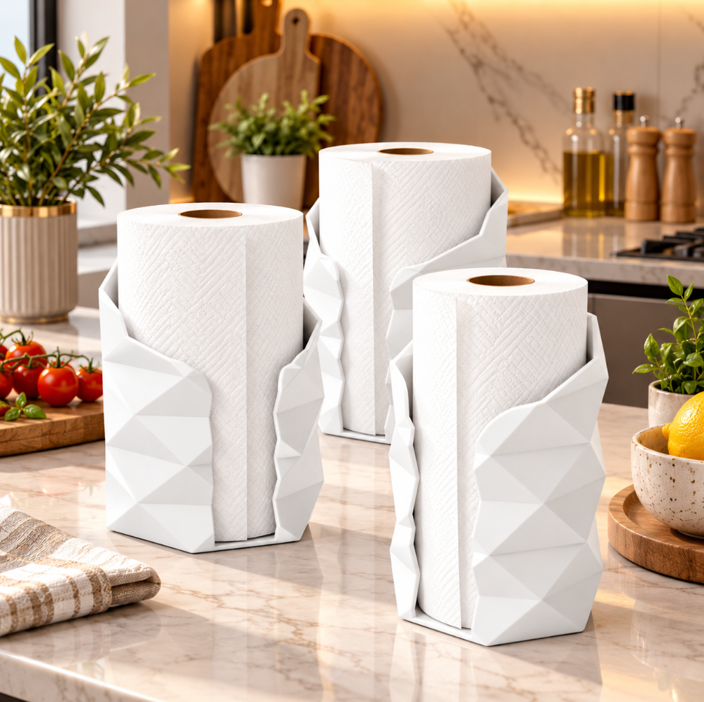 Moderner Küchenrollenhalter mit geometrischem Design