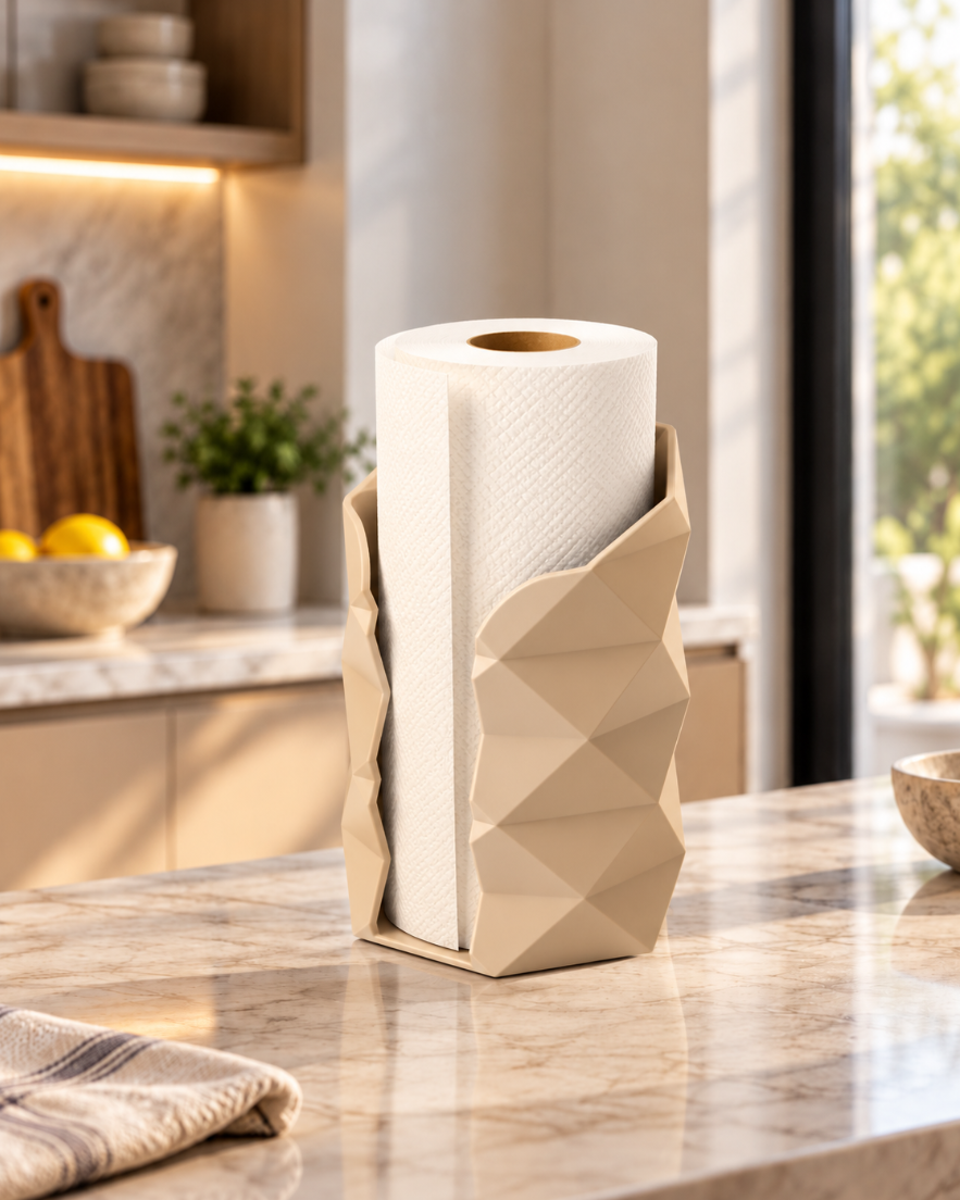 Moderner Küchenrollenhalter mit geometrischem Design