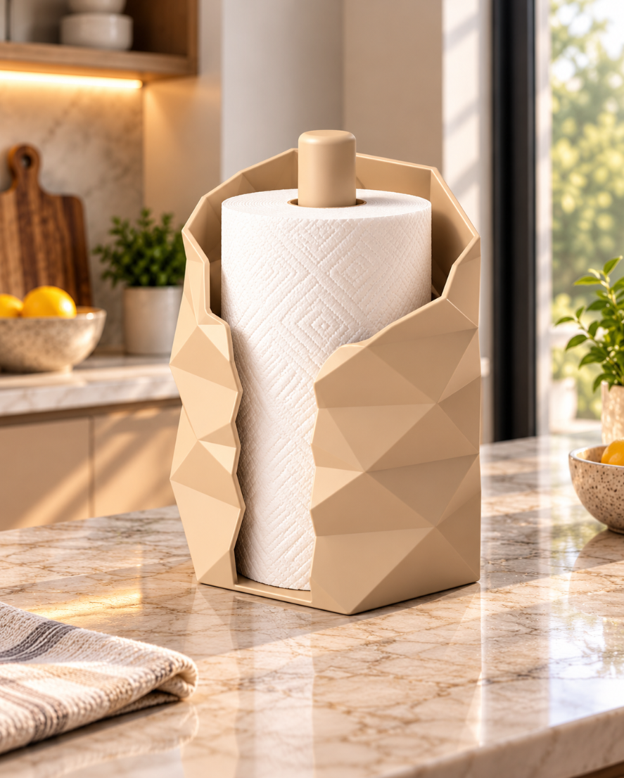 Moderner Küchenrollenhalter mit geometrischem Design