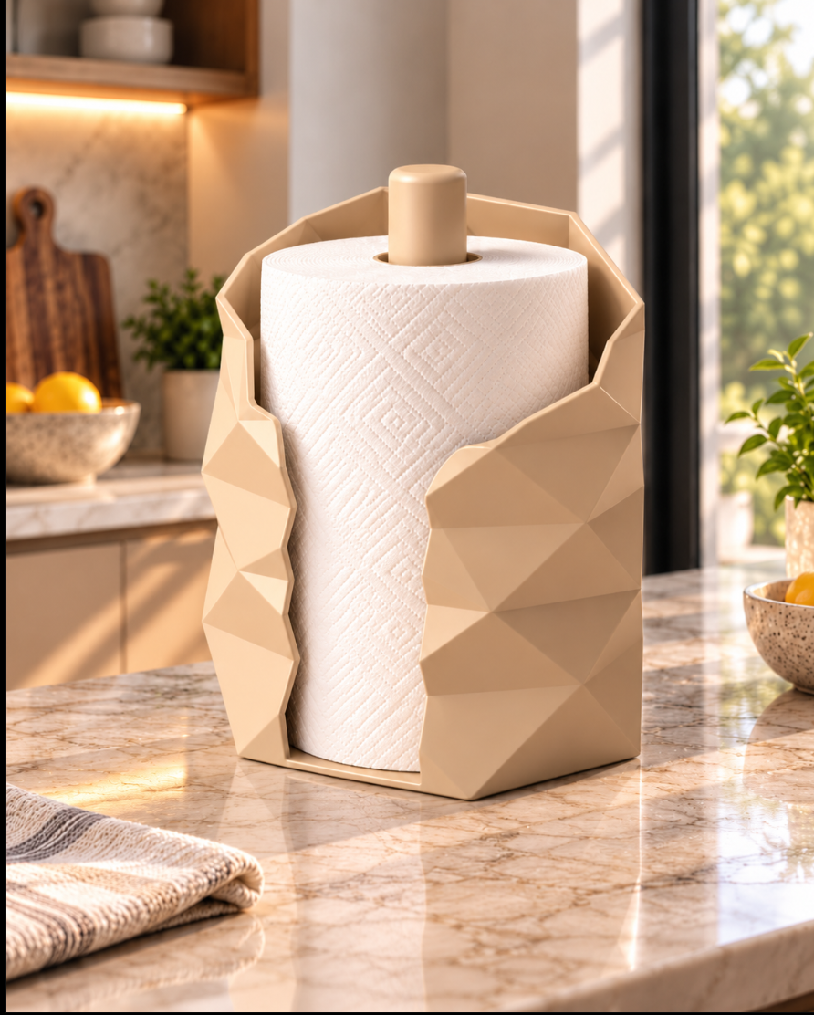 Moderner Küchenrollenhalter mit geometrischem Design