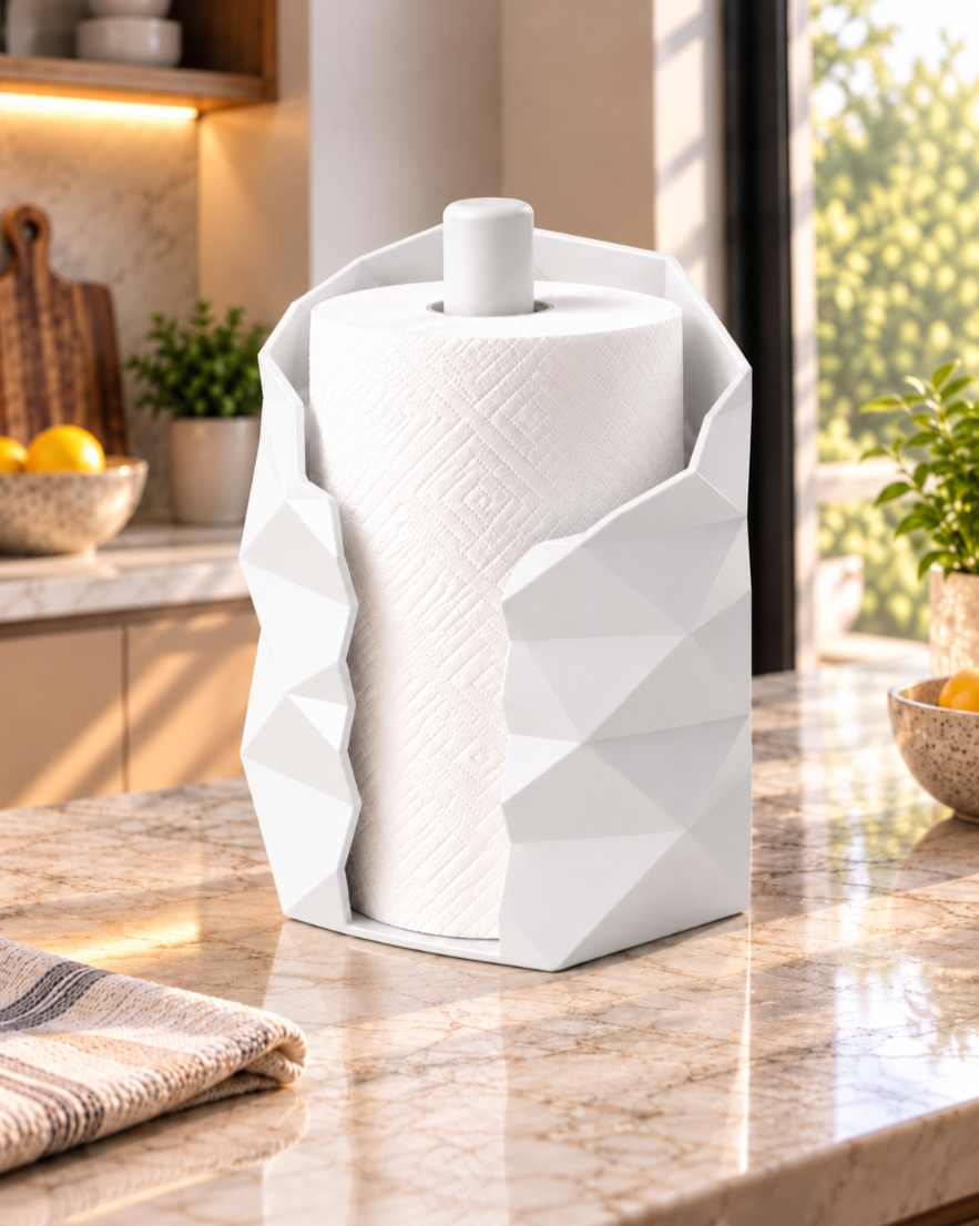 Moderner Küchenrollenhalter mit geometrischem Design