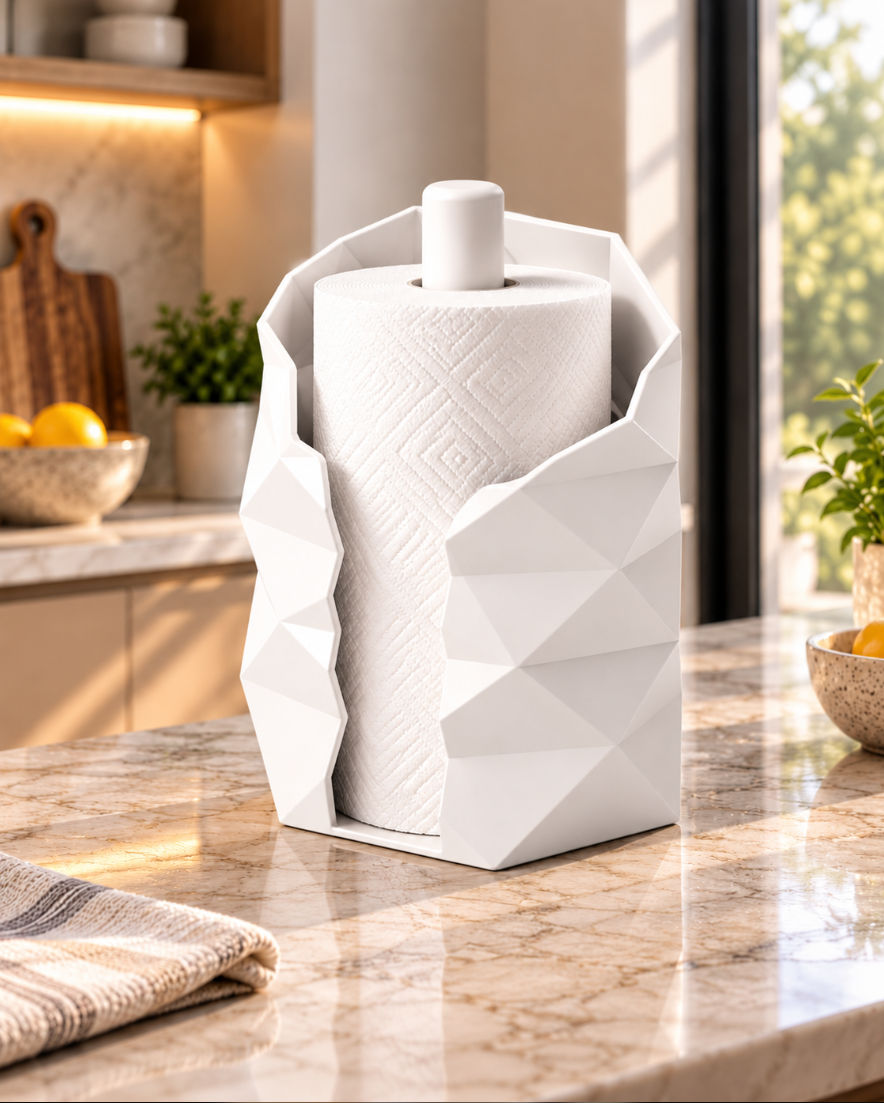 Moderner Küchenrollenhalter mit geometrischem Design