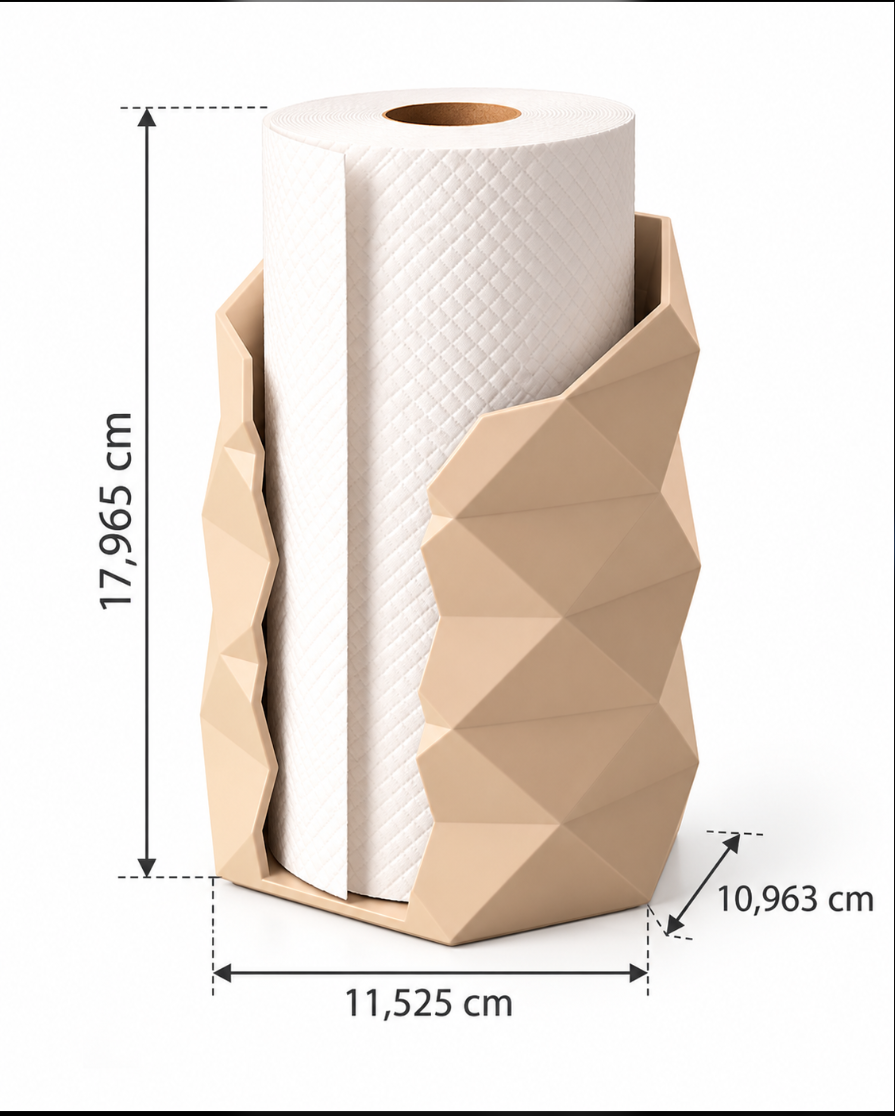 Moderner Küchenrollenhalter mit geometrischem Design