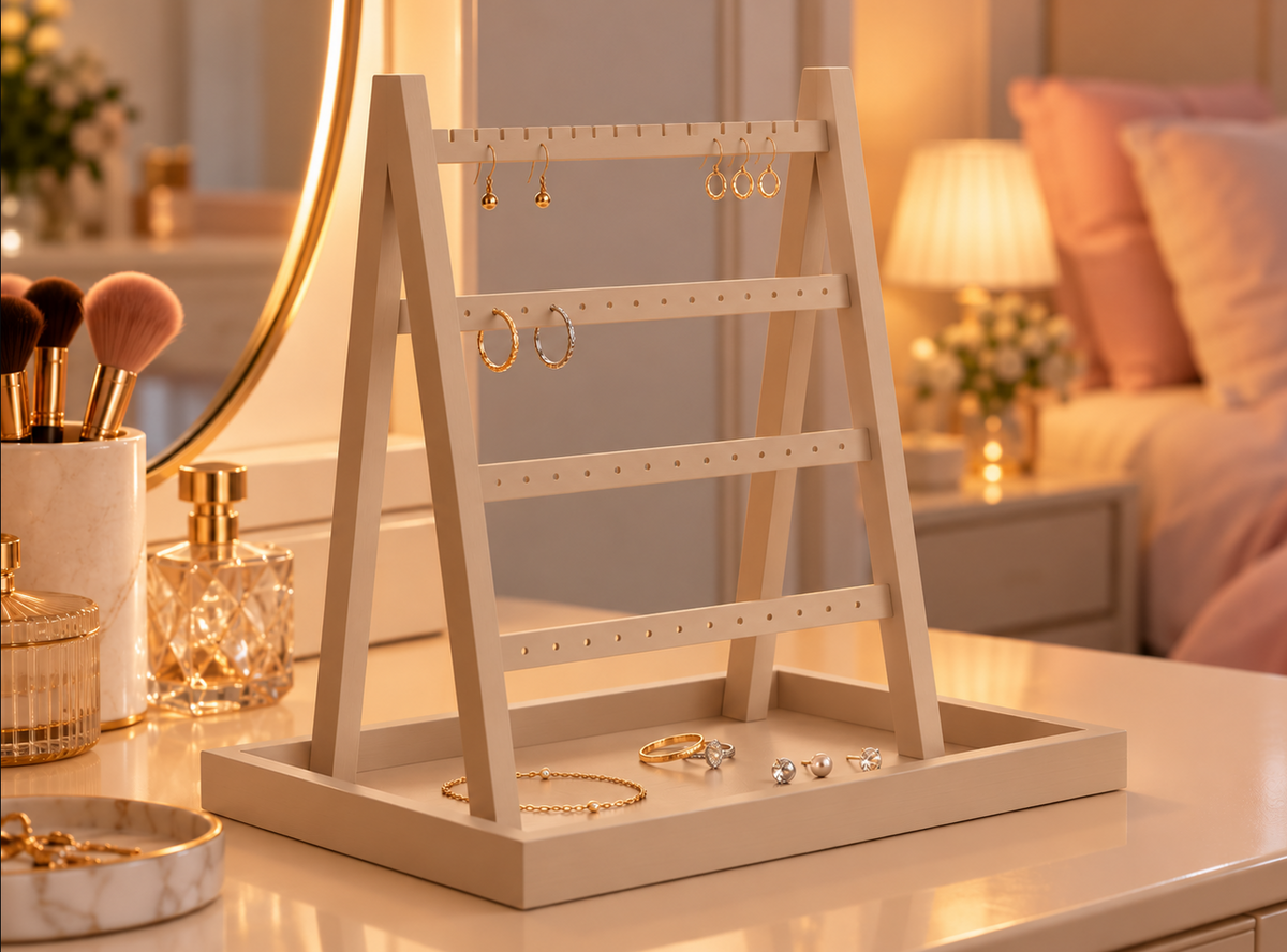 Eleganter Schmuckständer mit Ablage – Ohrringhalter im modernen Design