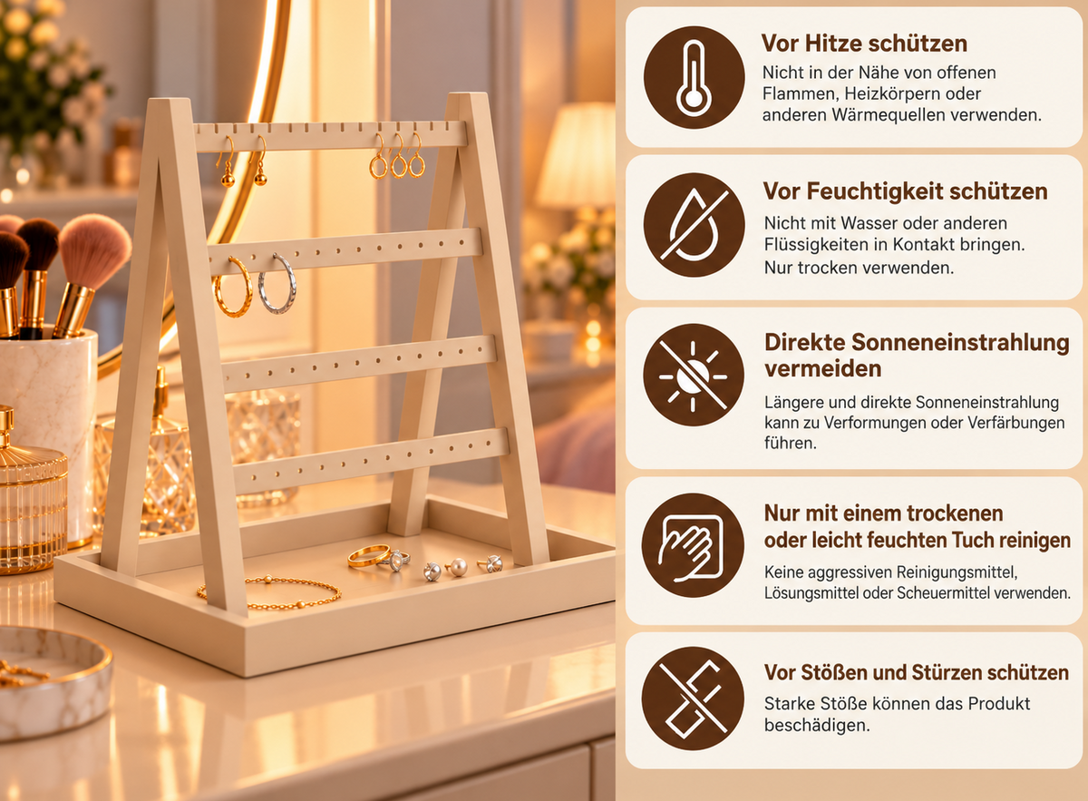 Eleganter Schmuckständer mit Ablage – Ohrringhalter im modernen Design