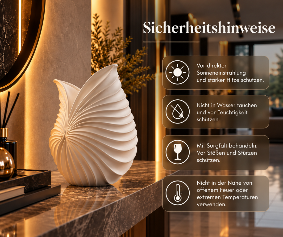 Moderne Design-Vase mit eleganter Faltenstruktur