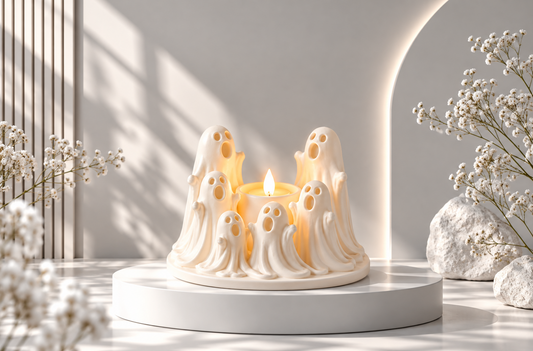 Halloween-Geisterdeko – LED-Teelichthalter