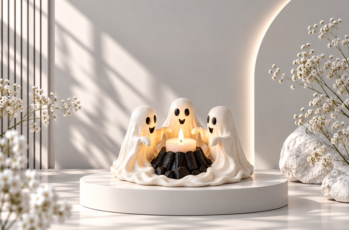 Halloween-Geisterdeko – LED-Teelichthalter