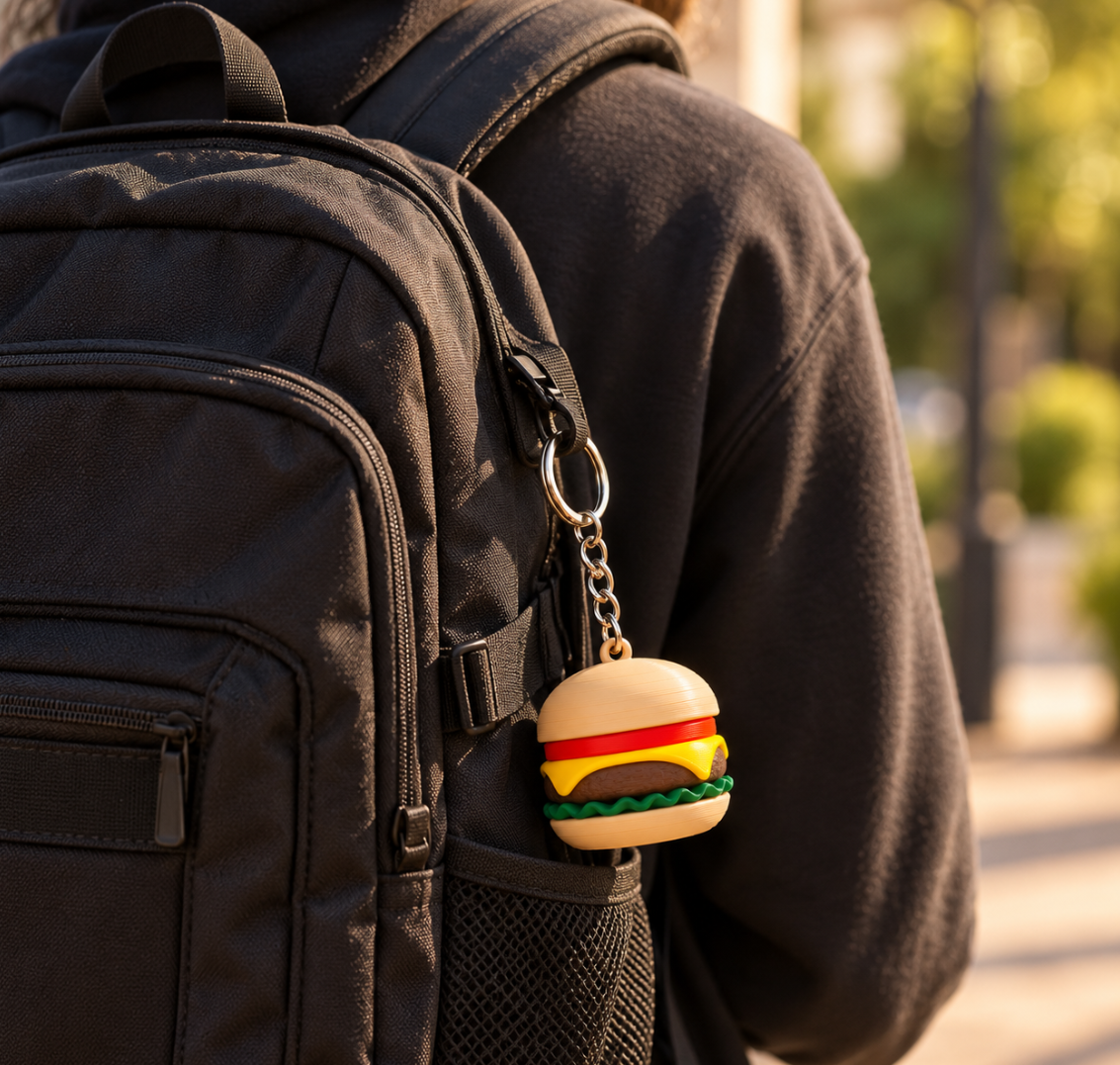 Burger-Schlüsselanhänger – Hamburger-Anhänger für Schlüssel & Tasche